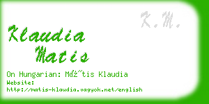 klaudia matis business card